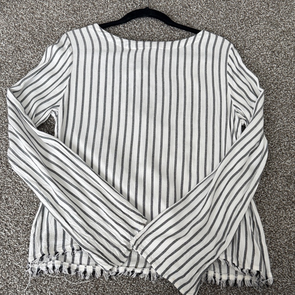 Striped Black and White Women's Top